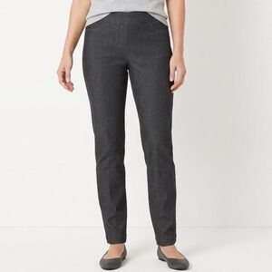 Slimsation by Multiples Women’s 6 Charcoal Pull On Tummy Control Slim Pants NWT